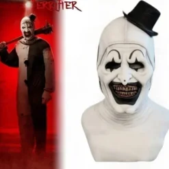 Halloween Scary Halloween Mask, Terrifier Realistic Horror Clown Halloween Mask Scary Costumes, Horror Funny Latex Full Headdress Funny Horror Mask For Halloween Masquerade Partie