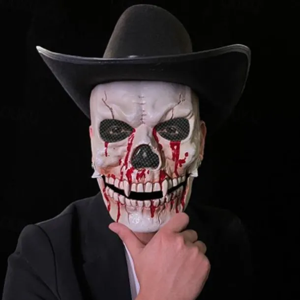 Halloween Scary Skull Mask - Realistic Half Face Skull Mask with Movable Jaw, Breathable Mesh, Adjustable Straps - Perfect for Cosplay, Halloween, Masquerade Parties