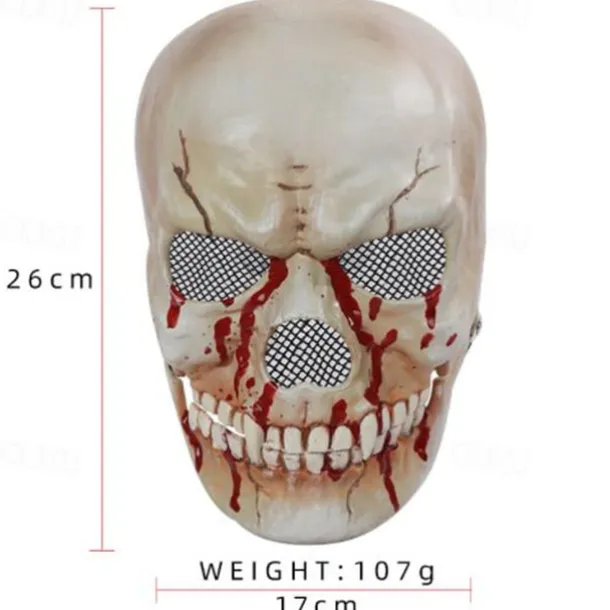 Halloween Scary Skull Mask - Realistic Half Face Skull Mask with Movable Jaw, Breathable Mesh, Adjustable Straps - Perfect for Cosplay, Halloween, Masquerade Parties