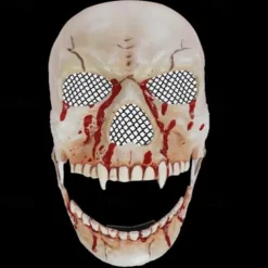 Halloween Scary Skull Mask - Realistic Half Face Skull Mask with Movable Jaw, Breathable Mesh, Adjustable Straps - Perfect for Cosplay, Halloween, Masquerade Parties