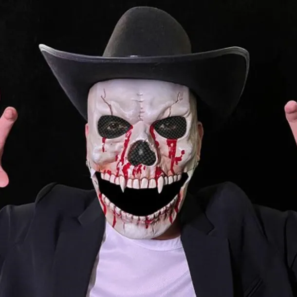 Halloween Scary Skull Mask - Realistic Half Face Skull Mask with Movable Jaw, Breathable Mesh, Adjustable Straps - Perfect for Cosplay, Halloween, Masquerade Parties