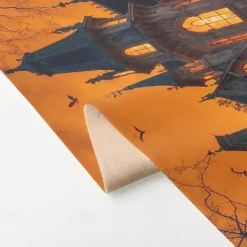 Halloween Shower Curtain with Hooks Polyester Washable Waterproof Pattern Bathroom Bathtub Decor