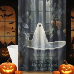 Halloween Shower Curtain with Hooks Polyester Washable Waterproof Pattern Bathroom Bathtub Decor