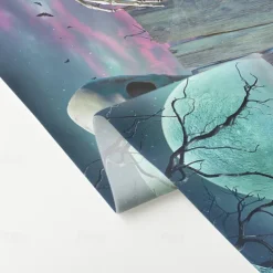 Halloween Shower Curtain with Hooks Polyester Washable Waterproof Pattern Bathroom Bathtub Decor