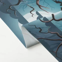 Halloween Shower Curtain with Hooks Polyester Washable Waterproof Pattern Bathroom Bathtub Decor