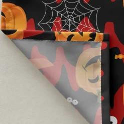 Halloween Shower Curtain with Hooks Polyester Washable Waterproof Pattern Bathroom Bathtub Decor