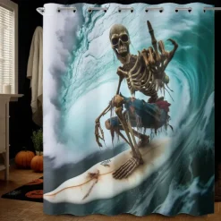 Halloween Shower Curtain with Hooks Polyester Washable Waterproof Pattern Bathroom Bathtub Decor