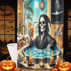 Halloween Shower Curtain with Hooks Polyester Washable Waterproof Pattern Bathroom Bathtub Decor