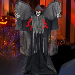 Halloween Skeleton Hanging Ghost Decorations, Grim Reaper Halloween Props with Sound Activated, Decorative Ghost to Hhang for Outdoor Yard, Haunted House