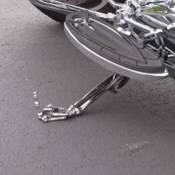 Halloween Skeleton Paw Motorcycle Kickstands - Skeleton Paw With Middle Finger Motorcycle Kickstands, Aluminum Alloy Universal Motorcycle Side Mount