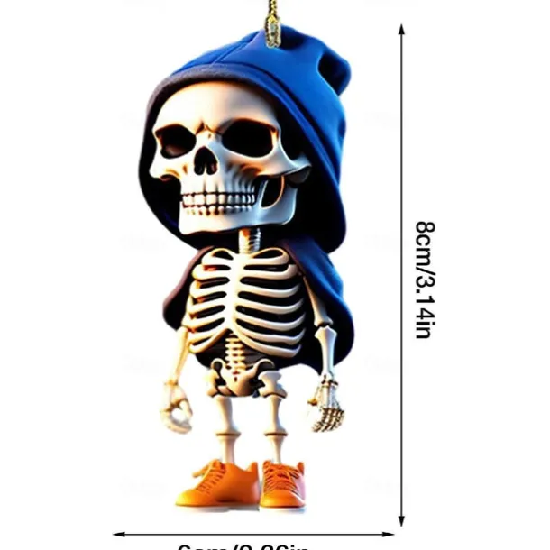 Halloween Skeleton Pendant, Car Rearview Mirror Ornament, Acrylic Car Suspension Interior Decoration Pendant