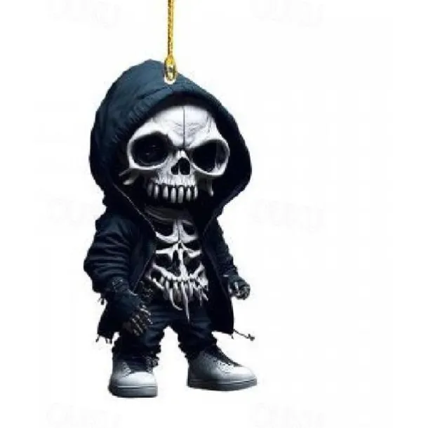 Halloween Skeleton Pendant, Car Rearview Mirror Ornament, Acrylic Car Suspension Interior Decoration Pendant