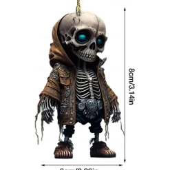 Halloween Skeleton Pendant, Car Rearview Mirror Ornament, Acrylic Car Suspension Interior Decoration Pendant