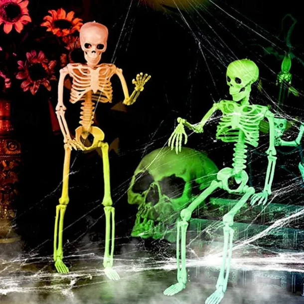 Halloween Skeletons | Full Body Posable Joints Skeletons for Halloween Decoration, Graveyard Decorations, Haunted House Accessories