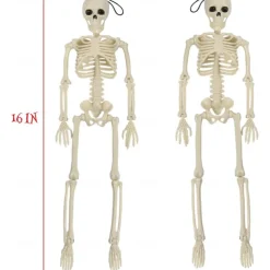 Halloween Skeletons, Full Body Posable Joints Skeletons for Halloween Decoration Bride Groom Halloween Party Favors Haunted House Accessories Indoor Outdoor Spooky Scene Decoration