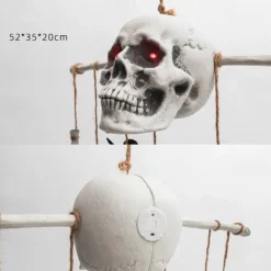 Halloween Skull Bone Wind Chime Hanging Decorations Haunted House Secret Room Creative Glowing Hanging Ghosts Horror Atmosphere Decorative Props