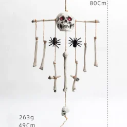 Halloween Skull Bone Wind Chime Hanging Decorations Haunted House Secret Room Creative Glowing Hanging Ghosts Horror Atmosphere Decorative Props
