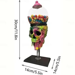 Halloween Skull Cool Bubble Gum Machine Gumball Vending Machine Dispenser Candy Skull Decorations Cool Halloween Decoration Peculiar Desktop Atmosphere Ornaments Halloween Skeleton Decoration