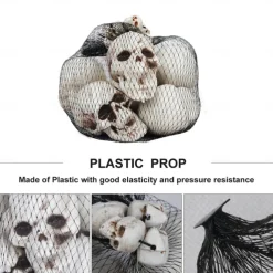 Halloween Skull Decoration Pendant Haunted House Secret Room Personalized Creative Mesh Pocket Small Skull Props