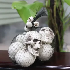 Halloween Skull Decoration Pendant Haunted House Secret Room Personalized Creative Mesh Pocket Small Skull Props