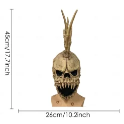 Halloween Skull Mask Scary Full Head Skeleton Headgear Creepy Biochemical Mask Realistic Halloween Cosplay Latex Horror