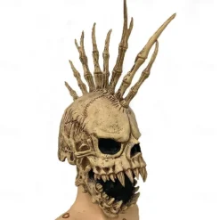 Halloween Skull Mask Scary Full Head Skeleton Headgear Creepy Biochemical Mask Realistic Halloween Cosplay Latex Horror