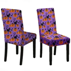 Halloween Skull Pattern Dining Chair Cover Festival Table Decor Dress-up Props For Decoration