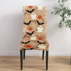 Halloween Skull Pattern Dining Chair Cover Festival Table Decor Dress-up Props For Decoration