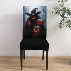 Halloween Skull Pattern Dining Chair Cover Festival Table Decor Dress-up Props For Decoration