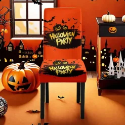 Halloween Skull Pattern Dining Chair Cover Festival Table Decor Dress-up Props For Decoration