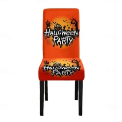 Halloween Skull Pattern Dining Chair Cover Festival Table Decor Dress-up Props For Decoration
