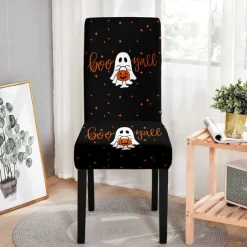Halloween Skull Pattern Dining Chair Cover Festival Table Decor Dress-up Props For Decoration