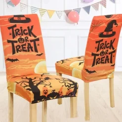 Halloween Skull Pattern Dining Chair Cover Festival Table Decor Dress-up Props For Decoration