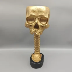 Halloween Skull Planter & Spine Stand, Resin Skull Head Flower Succulent Cactus Planter Pots,or Home Office Desk Decorations Halloween Scene Statue Sculpture Decorations