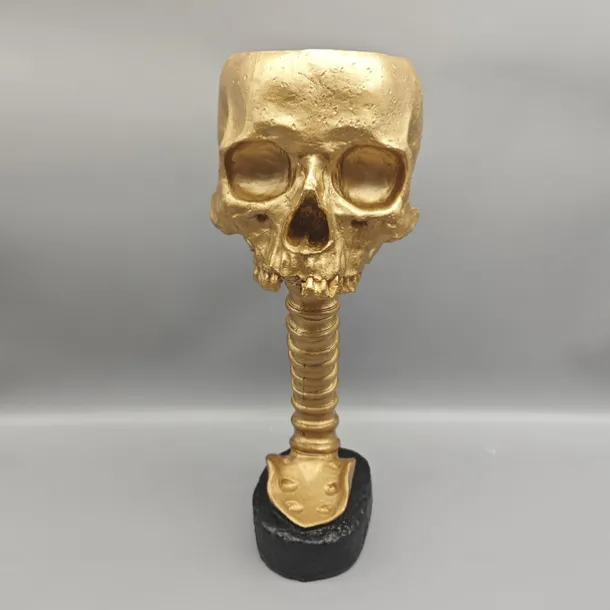 Halloween Skull Planter & Spine Stand, Resin Skull Head Flower Succulent Cactus Planter Pots,or Home Office Desk Decorations Halloween Scene Statue Sculpture Decorations