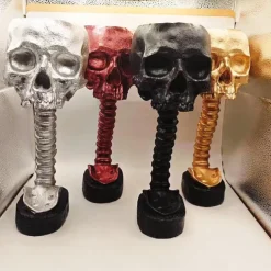Halloween Skull Planter & Spine Stand, Resin Skull Head Flower Succulent Cactus Planter Pots,or Home Office Desk Decorations Halloween Scene Statue Sculpture Decorations