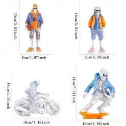 Halloween Skull Resin Figurine – Spooky Skeleton Decoration – Desktop Home Decoration, Garden Decor, and Crafts – Halloween Skeleton Resin Figurine for Home and Garden