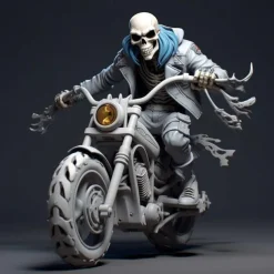 Halloween Skull Resin Figurine – Spooky Skeleton Decoration – Desktop Home Decoration, Garden Decor, and Crafts – Halloween Skeleton Resin Figurine for Home and Garden