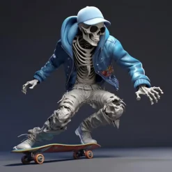 Halloween Skull Resin Figurine – Spooky Skeleton Decoration – Desktop Home Decoration, Garden Decor, and Crafts – Halloween Skeleton Resin Figurine for Home and Garden