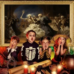 Halloween Skull Skeleton Party Hanging Tapestry Wall Art Large Tapestry Mural Decor Photograph Backdrop Blanket Curtain Home Bedroom Living Room