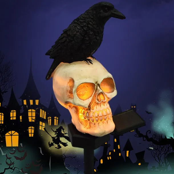 Halloween Solar Pumpkin Lantern Skull Head Decorative Lantern Courtyard Lawn Floor Insertion Lantern Festival Party Atmosphere Lantern