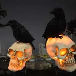 Halloween Solar Pumpkin Lantern Skull Head Decorative Lantern Courtyard Lawn Floor Insertion Lantern Festival Party Atmosphere Lantern