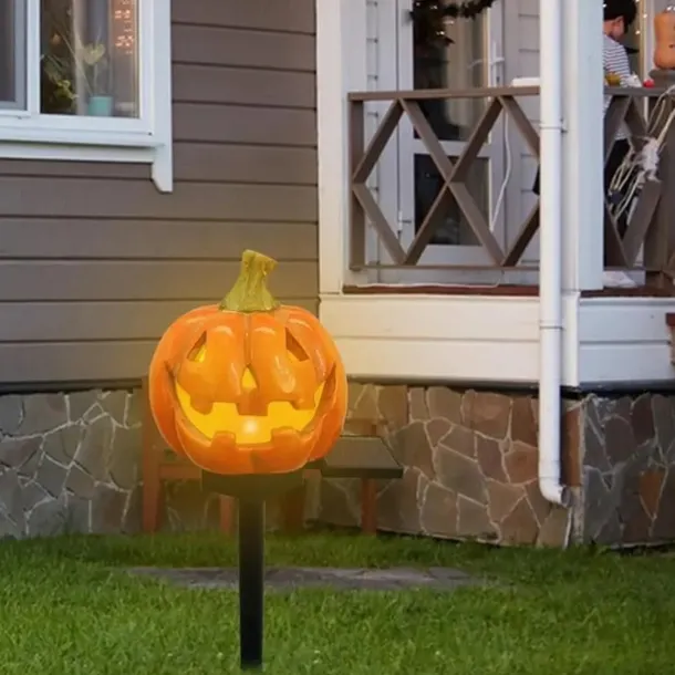 Halloween Solar Pumpkin Lantern Skull Head Decorative Lantern Courtyard Lawn Floor Insertion Lantern Festival Party Atmosphere Lantern