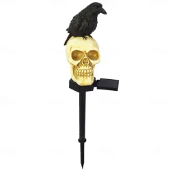 Halloween Solar Pumpkin Lantern Skull Head Decorative Lantern Courtyard Lawn Floor Insertion Lantern Festival Party Atmosphere Lantern