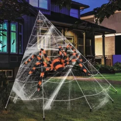 Halloween Spider Decoration Halloween Hairy Spider with Eyes Realistic White Spider Props for Haunted Houses Gardens