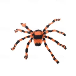 Halloween Spider Decoration Halloween Hairy Spider with Eyes Realistic White Spider Props for Haunted Houses Gardens