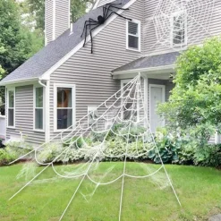 Halloween Spider Web Luminous Triangle Net Halloween Outdoor Decoration Props Simulation Big Tricky Toy Wholesale