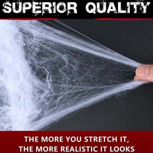 Halloween Spider Webs Decorations with Extra Fake Spiders, Super Stretchy Cobwebs for Halloween decor Indoor and Outdoor