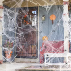 Halloween Spider Webs Decorations with Extra Fake Spiders, Super Stretchy Cobwebs for Halloween decor Indoor and Outdoor