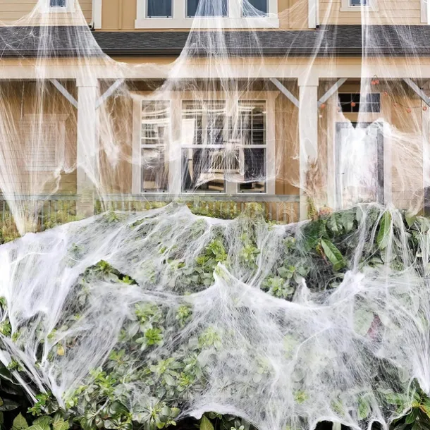 Halloween Spider Webs Decorations with Extra Fake Spiders, Super Stretchy Cobwebs for Halloween decor Indoor and Outdoor